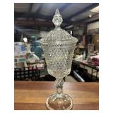Diamond Point compote with lid