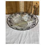 Serving bowl with sterling silver overlay