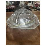 Federal glass Madrid pattern butter dish