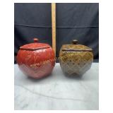 2 ceramic canisters
