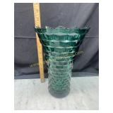 Whitehall Cubist pattern teal vase