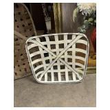 Small farmhouse decorative tobacco basket white
