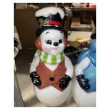 Kitschy Snowman Christmas blow mold red vest