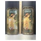 Pair of repro Coca-Cola world war 1 girl metal
