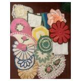 Collection of vintage crochet pot holders and