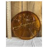 Amber pebble leaf egg and relish tray