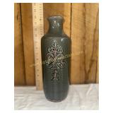 Heavy green pottery vase