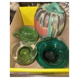 Green glass and pumpkin
