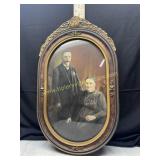 Antique Victorian portrait in convex bubble glass