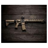 Custom Flat Dark Earth Semi-Automatic Rifle with Red Dot Optic
