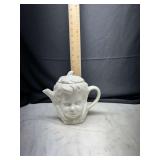 Ceramic figural cherub teapot white glazed