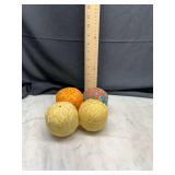 Set of 4 fabric covered decorative balls