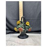 Cast iron flower basket doorstop