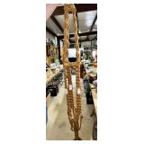 Jute plant hanger macrame style with owl accent beads
