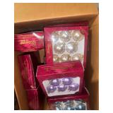 Box of glass Christmas ornaments