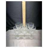 Set of 6 glass goblets iridescent finish