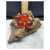 MCM lucite grapes on burlwood