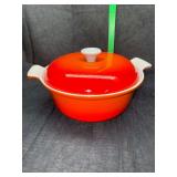 Descoware enamel over cast baking dish orange