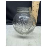 Vintage embossed globe world map jar