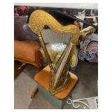 Decorative harp and footstool