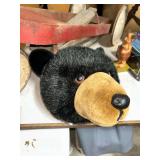 Stuffed Animal House Black Bear Head Wall Mount Plush Decor