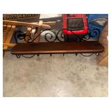 Wood and metal wall shelf