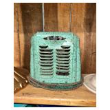 Green Speckled Metal Electric Space Heater with Louvered Vent Design