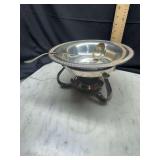 Silver plated chafing dish with ladle