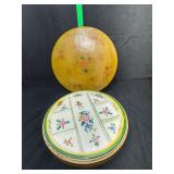 Moriyama hand painted relish dish with storage box