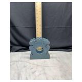 blue wooden folk art napkin holder