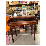 Wooden Writing Desk with Compartments and Turned Legs
