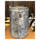 Vintage galvanized lidded pail
