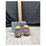 Corelle floral mist salt and pepper shakers pair