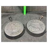 Cast iron holiday embossed skillets