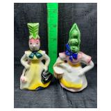 Vintage anthropomorphic vegetable salt and pepper shakers