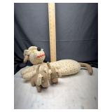 Set of 3 fabric stuffed dogs