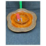 Funky midcentury glazed pottery ashtray