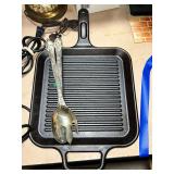 Cast Iron Square Grill Pan with Serving Utensils