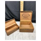 Pair of wooden boxes including Brooks & Co cigar box