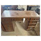 wooden double pedestal office desk