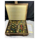 Thomas Pacconi glass Christmas ornaments in wooden box