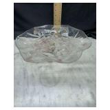 Embossed crystal bowl pink flowers