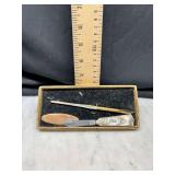mother of pearl dip pen and letter opener set