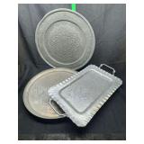 3 metal and hammered aluminum trays