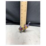 Cloisonne elephant figurine blue floral