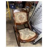 Rose carved folding rocking chair