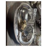 Group of silver plate and bud vase