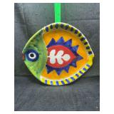 Folk art painted fish bowl D Simone Italy
