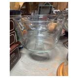 Clear glass serving compote