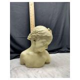 Young female bust sculpture